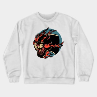 burning angry panther Crewneck Sweatshirt